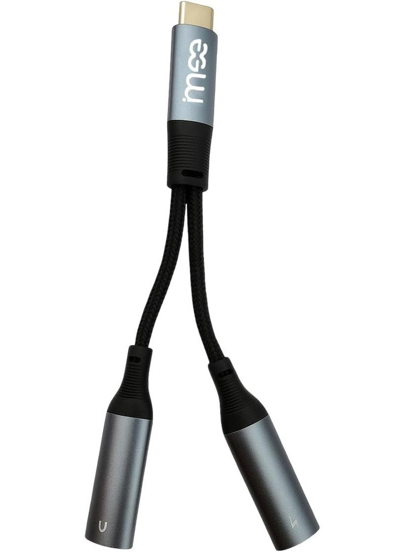 iMee 2 in 1 USB Type-C to Dual Type-C Audio Adapter Fast Charging and Hi-Fi Sound Splitter Cable for Simultaneous Listening and Charging Compatible with USB-C Smartphones Tablets Laptops Headphones Speaker Model IM-227 - Image 1